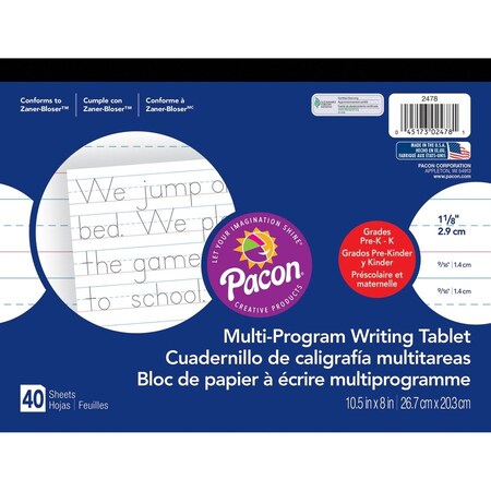 Pacon Tablet, Hndwrt, 1-1/8"", Grd K Pk PAC2478